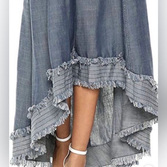 Trina Turk One Shoulder Denim Blue Dress, Size 6 - Picture 8 of 10